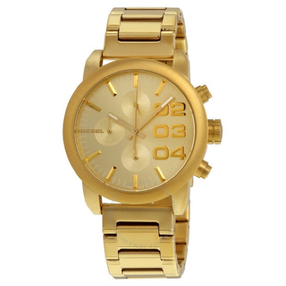 Flare Chronograph Champagne Dial Gold-tone Ladies Watch